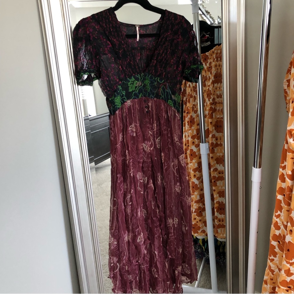 Free People Sheer Button Up Duster Top